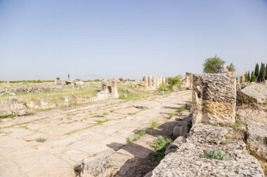 Hierapolis, Türkiye. Frontinus sokak antik kentin taş parke
