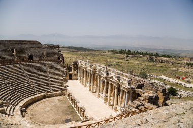Hierapolis, Türkiye. Antik Roma Tiyatrosu, 1-4 yüzyıllar reklam kalıntıları