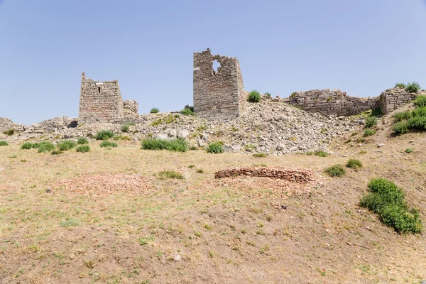 Akropolis Bergama, Türkiye'nin. Antik sur kalıntıları — Stok fotoğraf