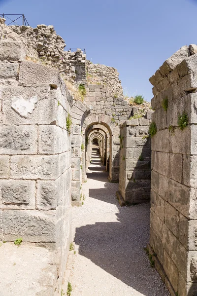 Acropolis of Pergamum, Turkey. The ruins of the underground galleries — Stock Photo, Image