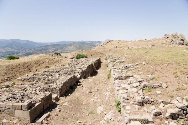 Acropoli di Pergamo, Turchia. Scavi di antiche rovine nell'area archeologica Immagini Stock Royalty Free