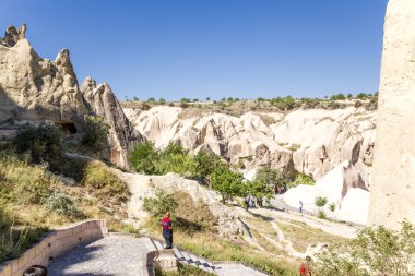 Kapadokya - 25 Haziran 2014: Mağara manastırda karmaşık Göreme Açık Hava Müzesi, fotoğraf