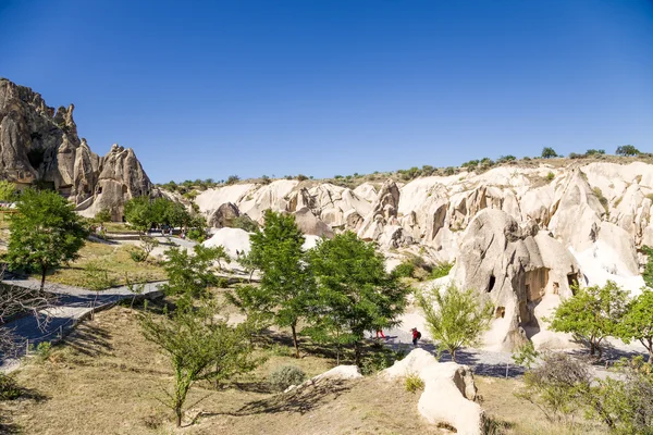 Cappadocia, Turkey. Scenic view of the cave monastery complex at the Open Air Museum of the National Park Goreme — Stock Photo, Image