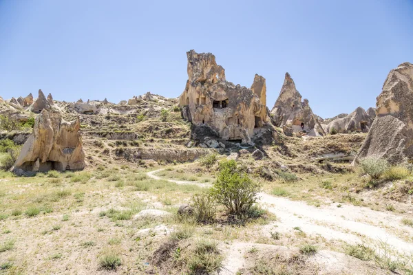 Cappadocia, Turkey. Picturesque cliffs with caves in Goreme National Park — Stock Photo, Image