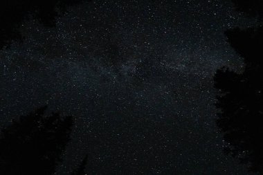 Kozmik tuval karanlık bir gece sahnesinde göksel bir harikayı gösteriyor. Takakkaw Şelalesi, BC