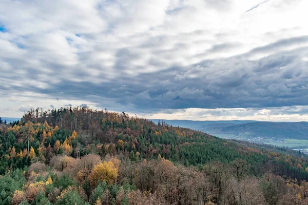 Las Widok Europa Czechy Republika Niebieski Niebo Lato Podróże Wakacje — Zdjęcie stockowe