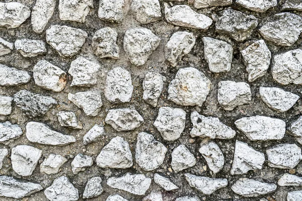 Stone Wall Background Closeup Texture Grey White Old Broken Marble — Stockfoto