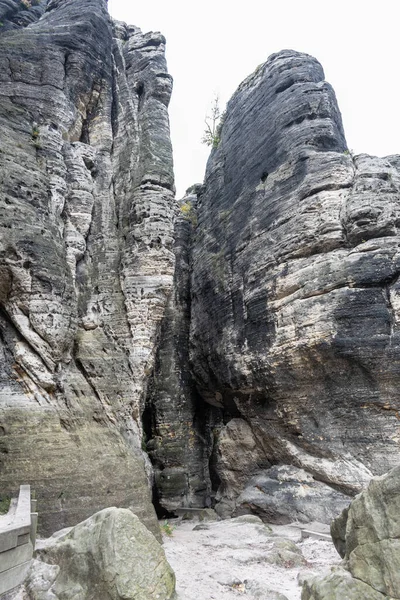 Tisa Rocas Europa República Checa Destino Turístico Verano Montaña Formación — Foto de Stock