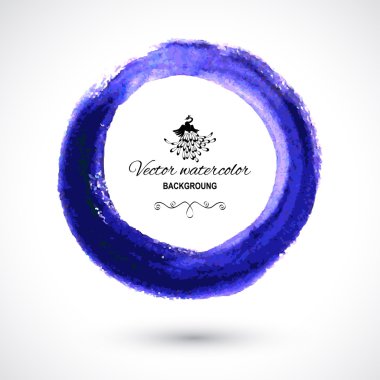 Parlak mavi suluboya daire