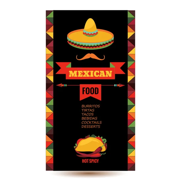 Modelo de design para restaurante mexicano — Vetor de Stock