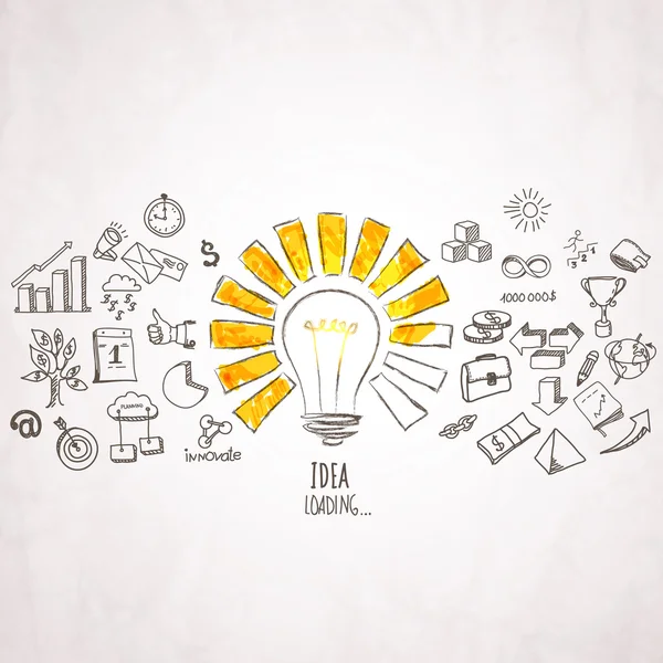 Chargement d'idées avec des icônes Business — Image vectorielle