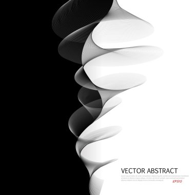 Soyut zarif siyah-beyaz dalga