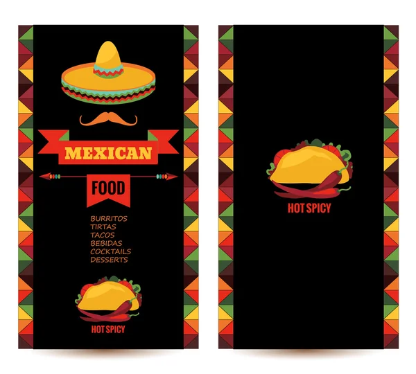 Modelo de design para restaurante mexicano —  Vetores de Stock