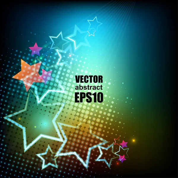 Estrellas voladoras sobre un fantástico fondo de diseño — Vector de stock