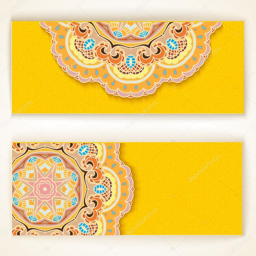 Set of Beautiful Indian ornament banners