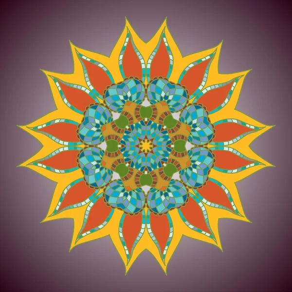 Mandala  flower circle — Stok Vektör