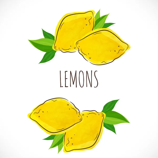 레몬 과일 배경 — 스톡 벡터