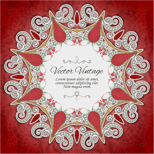 Floral ornamental round lace — Stock Vector