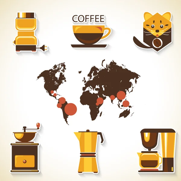Café Civet Kopi Luwak — Image vectorielle