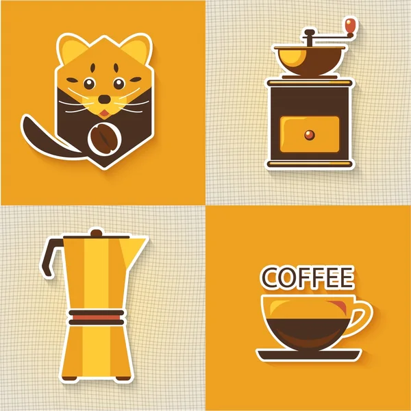 Café Civet Kopi Luwak — Image vectorielle