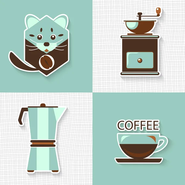 Café Civet Kopi Luwak — Image vectorielle