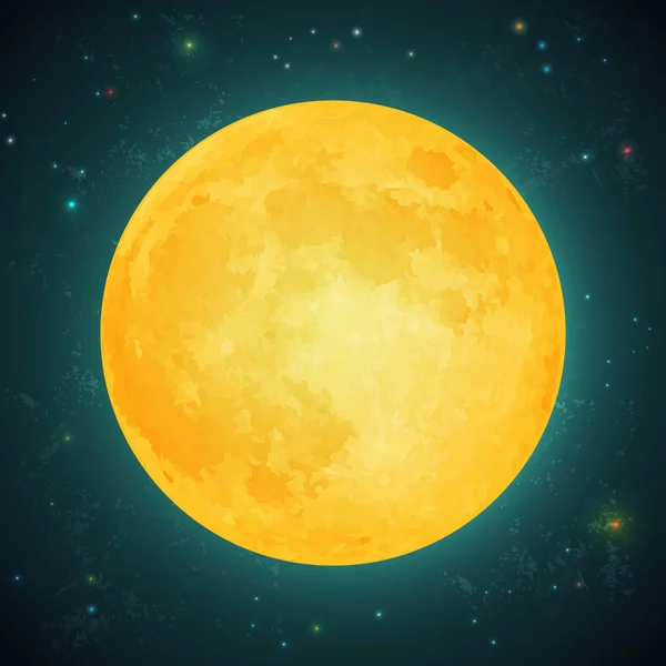 Lună galbenă plină — Vector de stoc