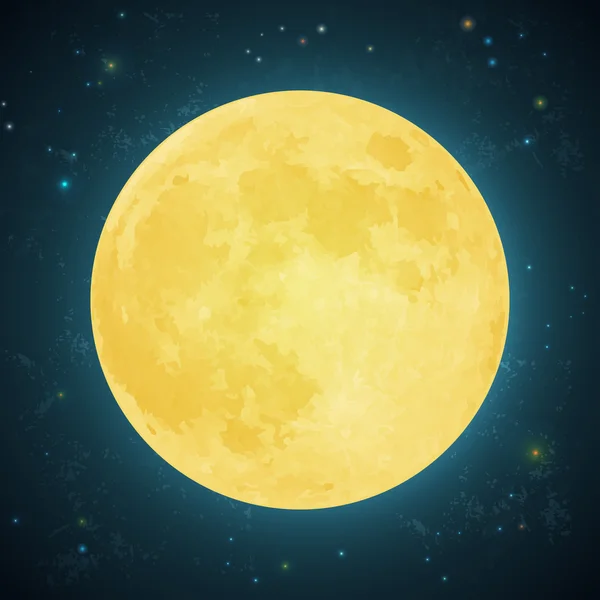 Full yellow moon — Stock Vector