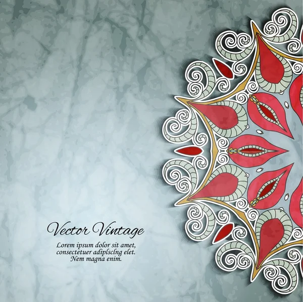Floral ornamental round lace — Stok Vektör