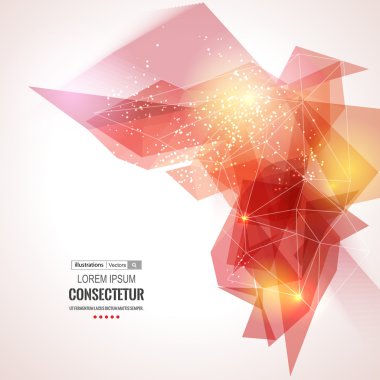 geometric background with polygons and flashes
