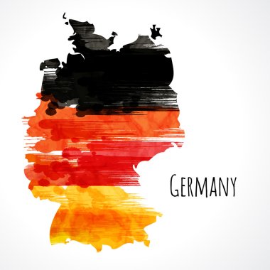 German flag made of colorful splashes