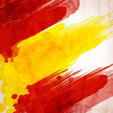 watercolor Spain flag clipart