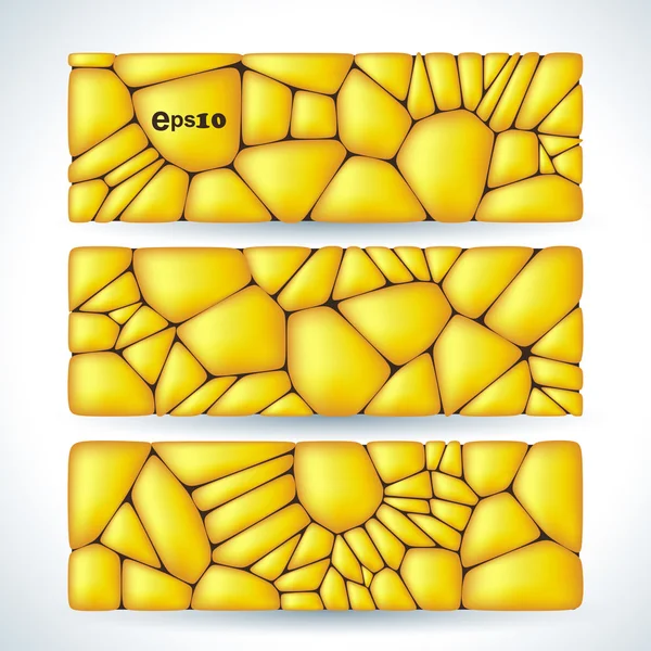 Briques jaunes ensemble de bannière — Image vectorielle