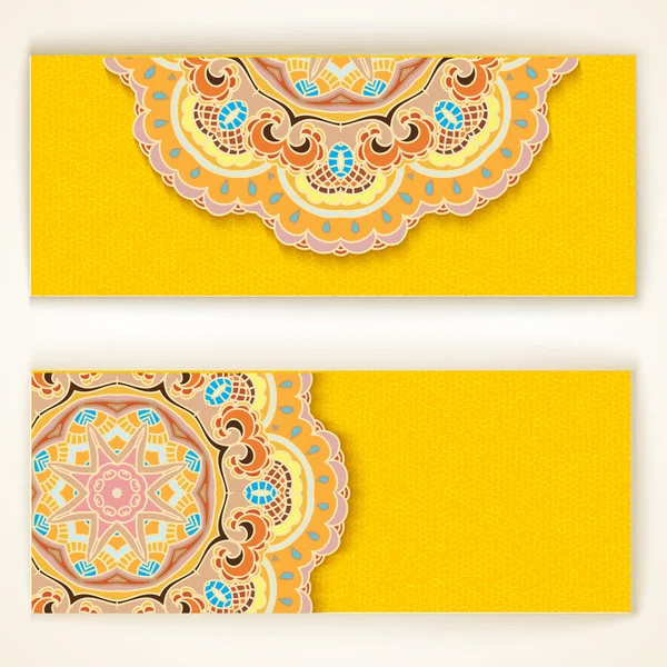 美丽印度饰品横幅设置 — 图库矢量图片