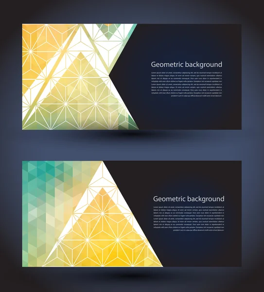 Business cards templates with triangles — Stockvector