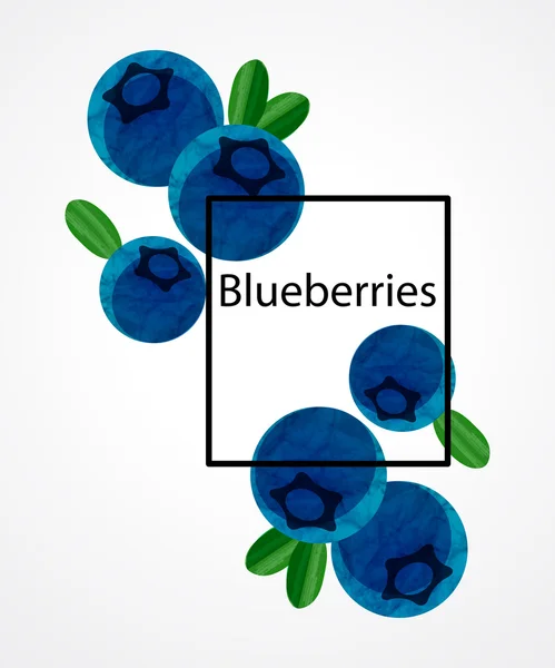 Blaubeeren mit Blättern Hintergrund — Stockvektor