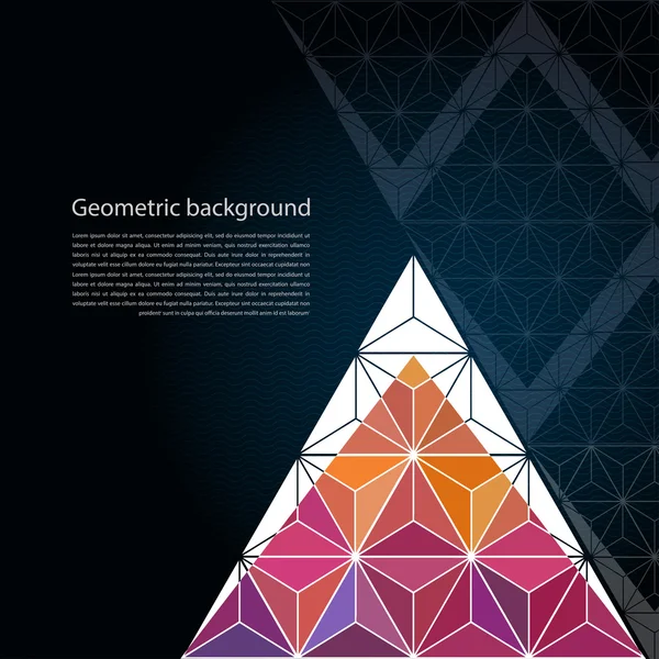 Fundo poligonal geométrico com triângulo — Vetor de Stock