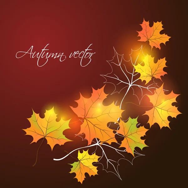 Höstens bakgrund med orange blad — Stock vektor