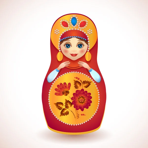 Russian traditional  doll  matryoshka — Stock Vector