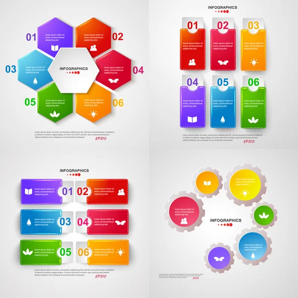 Set of business info graphics templates — ストックベクタ