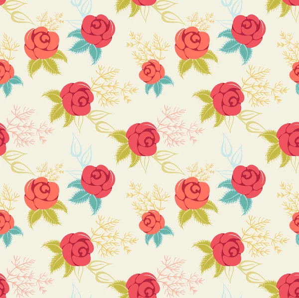 Pattern with of red and pink roses — Stock vektor