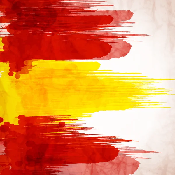 Watercolor Spain flag — 스톡 벡터