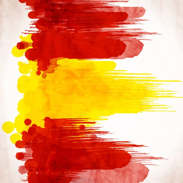 Watercolor Spain flag — Stock vektor