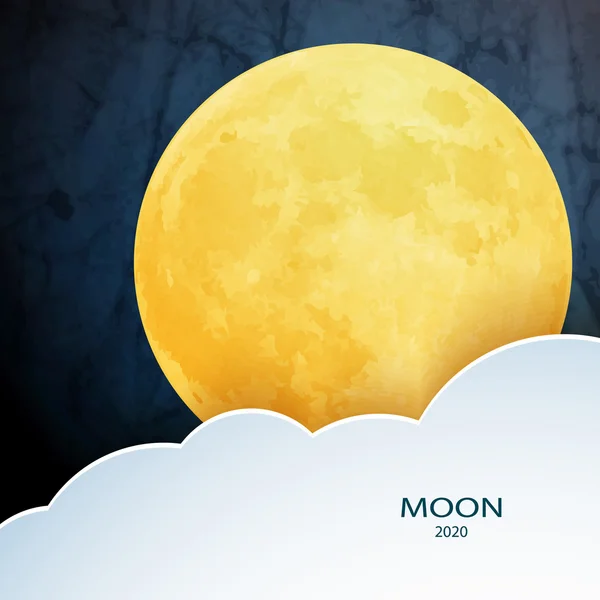 满月与云 — 图库矢量图片