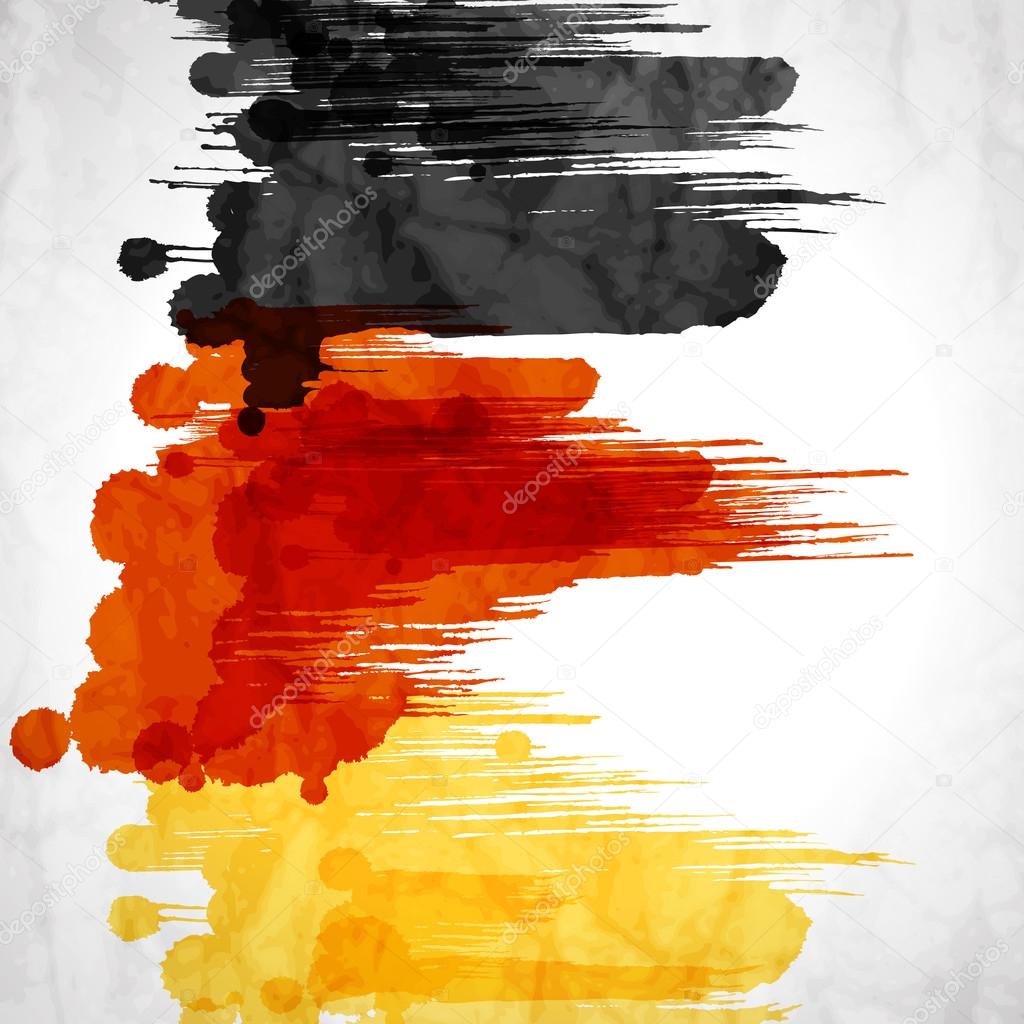 German flag made of colorful splashes