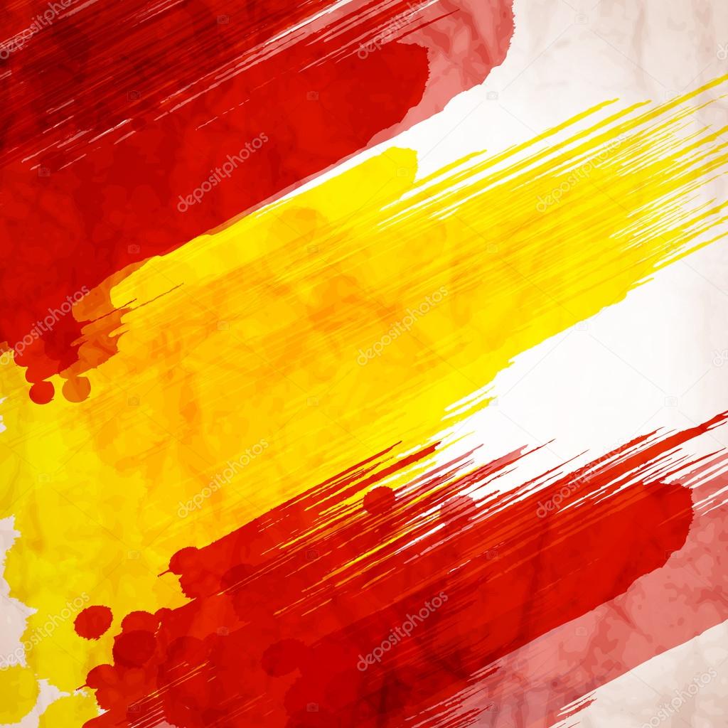 watercolor Spain flag