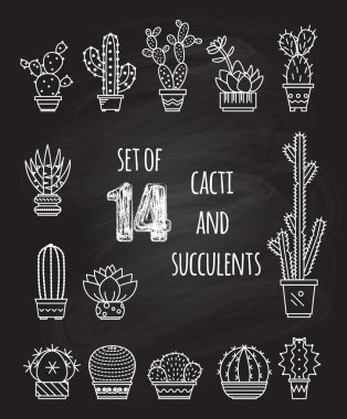 çizgi film kaktüs Icons set