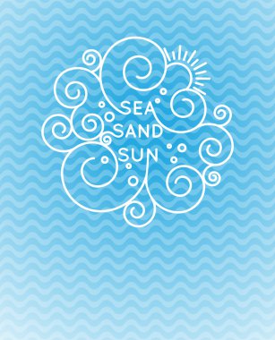 Dekoratif yaz tatil kartı