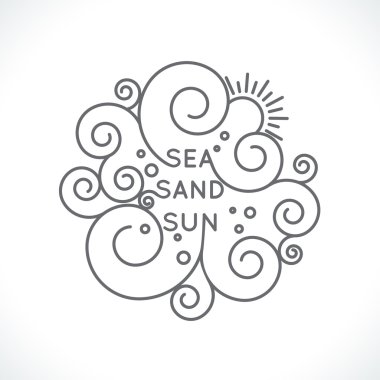 Dekoratif yaz tatil kartı