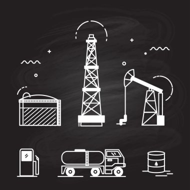 Petrol, enerji Icons set