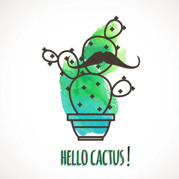 Cartone animato divertente con cactus — Vettoriale Stock